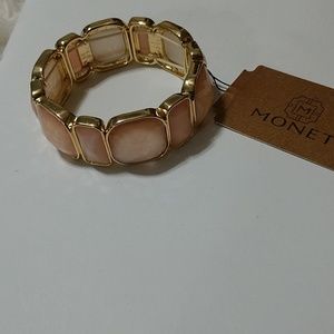 New Monet Light Peach & Gold Monet Bracelet